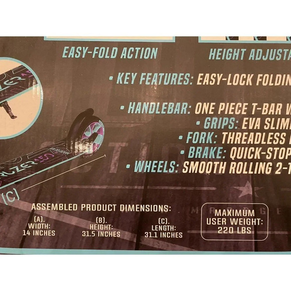 KRUZER 150 FOLDING CRUISER SCOOTER BRAND NEW - NEVER OPENED-  TEAL/BLACK - Picture 7 of 12